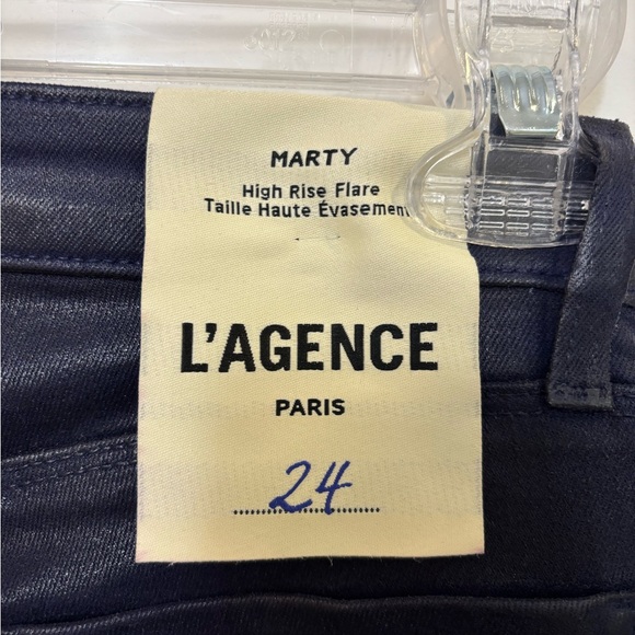 L'AGENCE Deep Blue MARTY High Rise Flare - Picture 4 of 6
